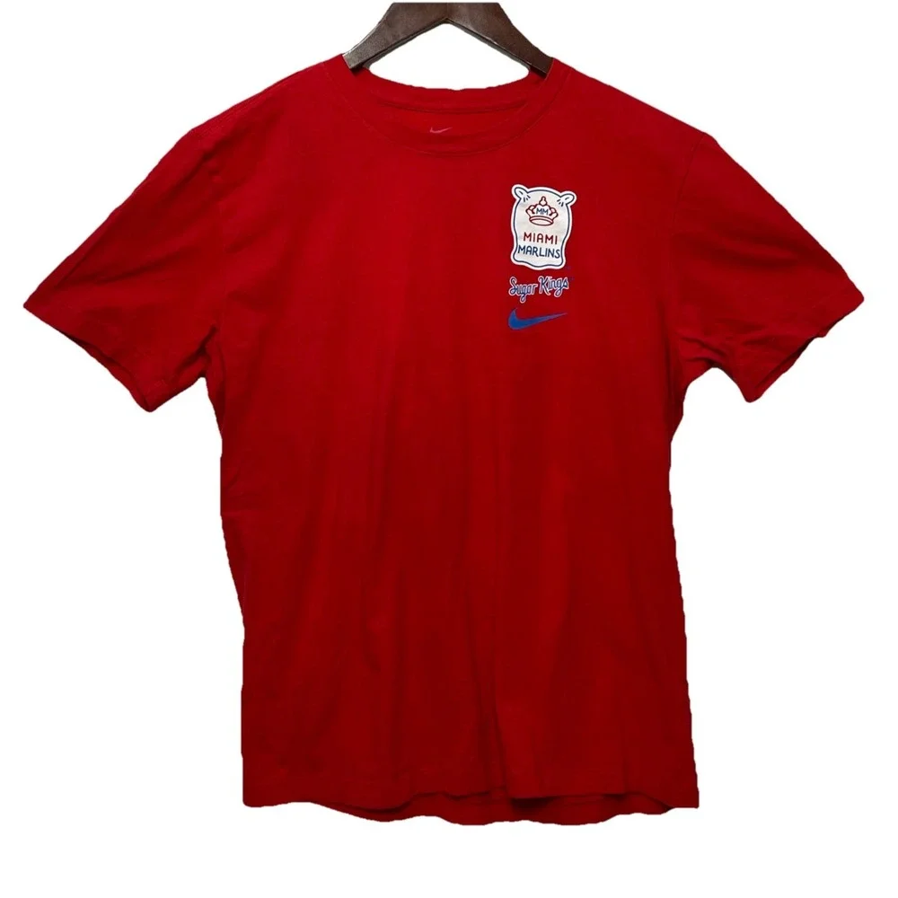 Nike Miami Marlins Sugar Kings Baseball T-Shirt Red Heritage MiLB Medium - Picture 2 of 8